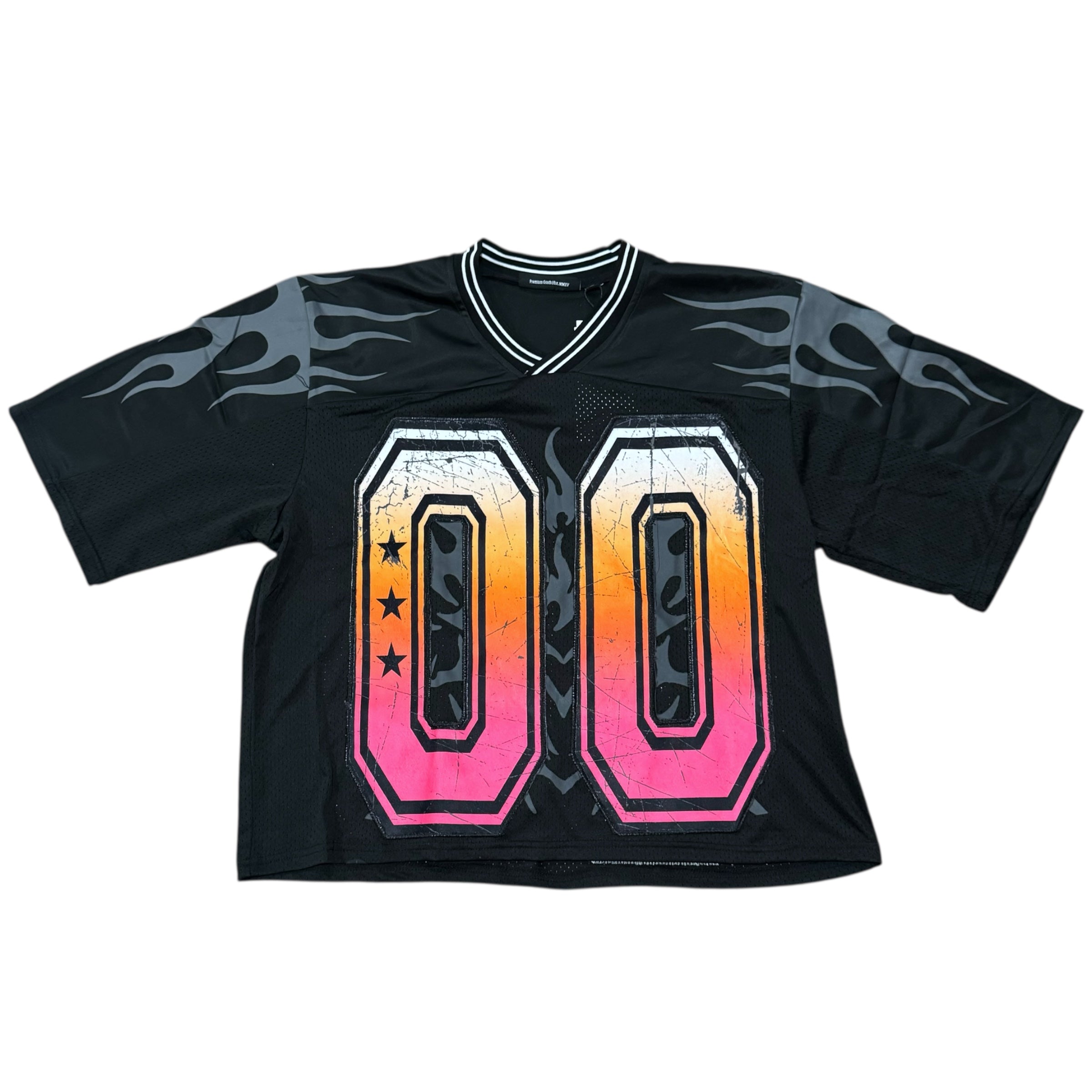 Rebel Flames 00 Football Short-Cut Jersey Black 155 955