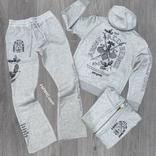 UNDRTD - Stacked Above All Zip hood Sweat Suit - Grey - 5604