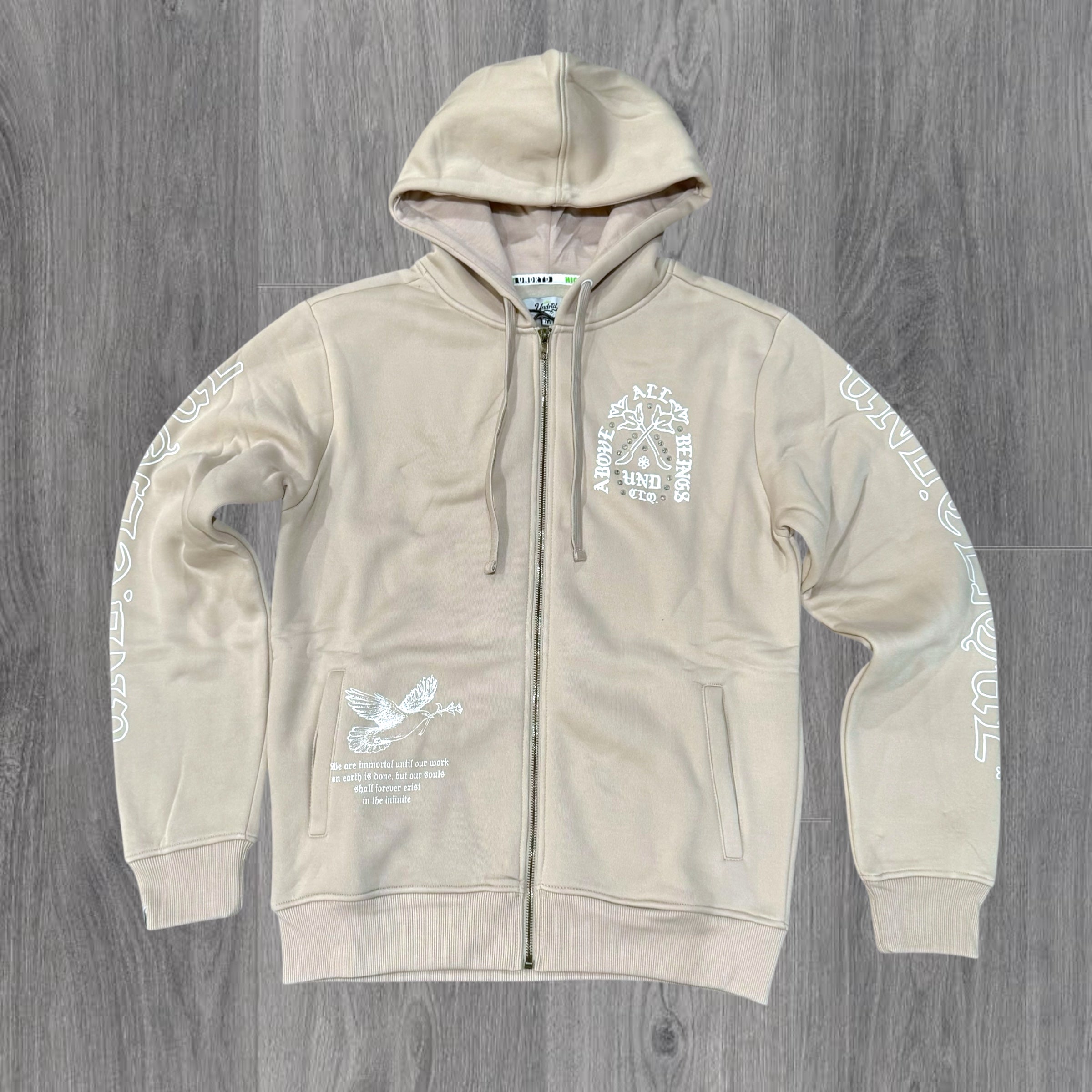 UNDRTD - Stacked Above All Zip hood Sweat Suit - Beige - 5604 5204