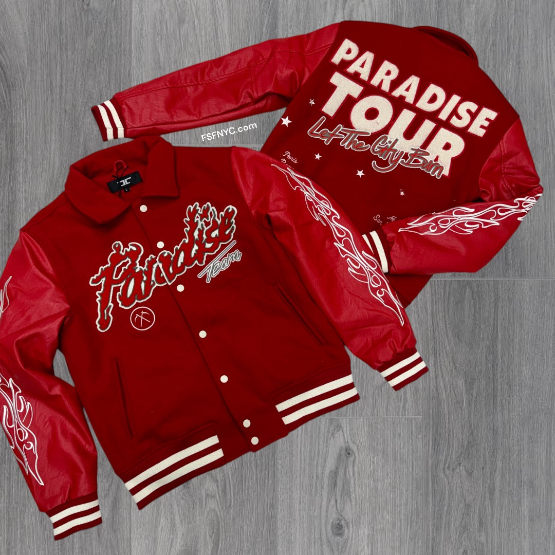 JC paradise Team varsity  jacket Red 91632