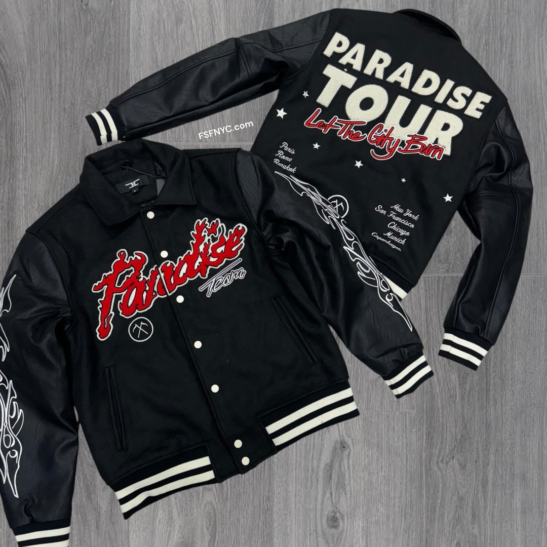 JC paradise Team varsity  jacket Black 91632