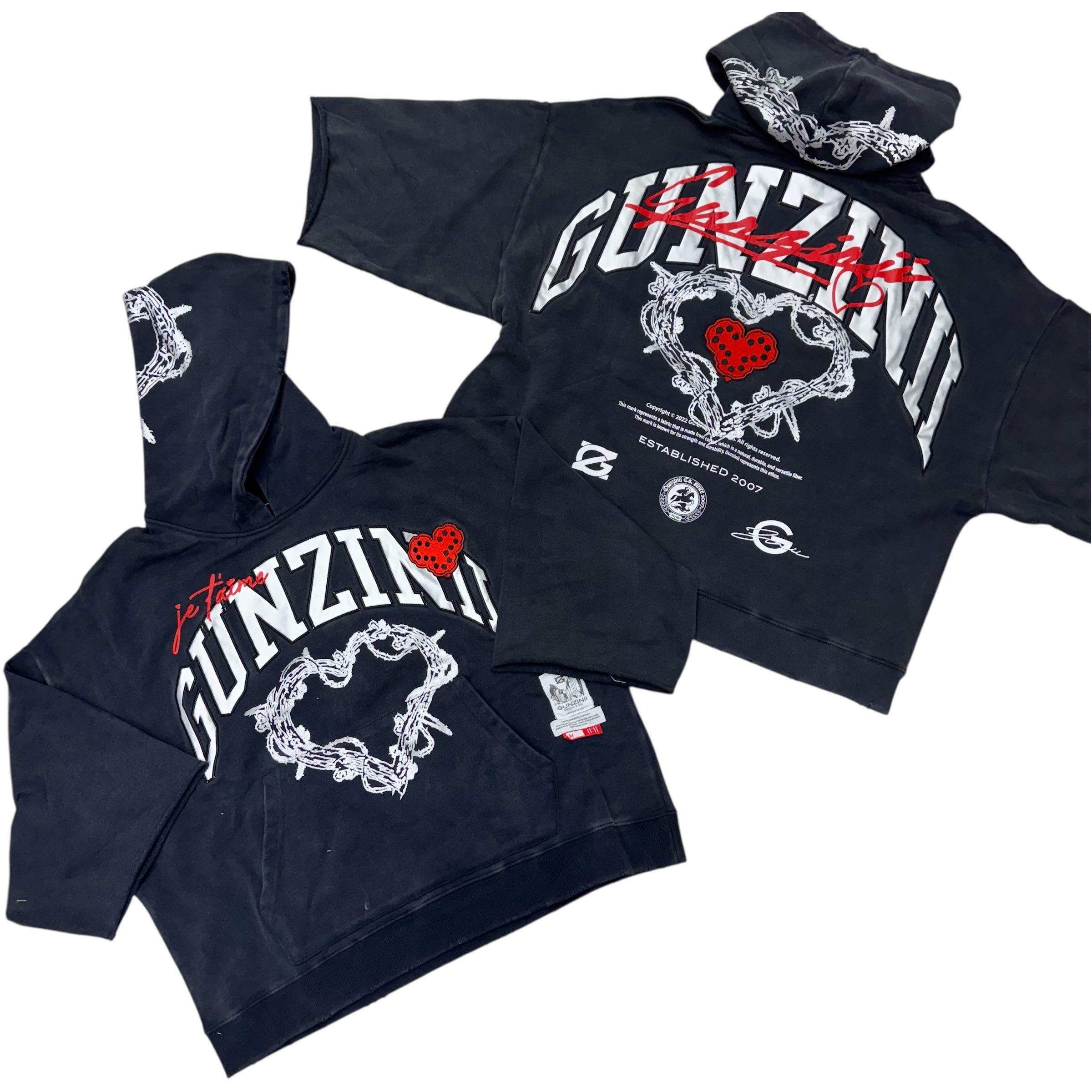 Gunzinii Heavyweight Short Sleeve Hoodie GZ667 Black M