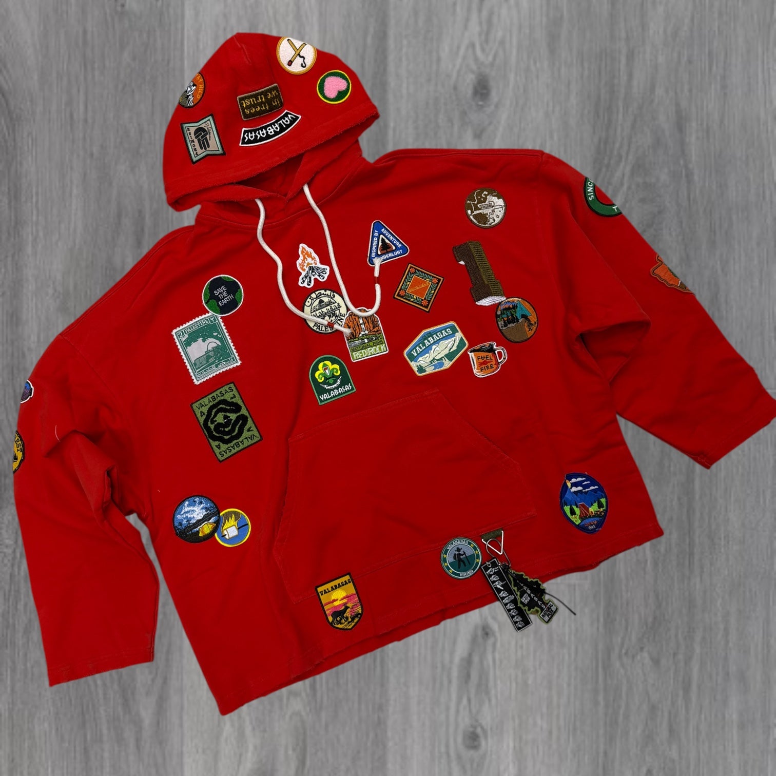 Valabasas - Haze Patch Hoodie - Red  - 1013