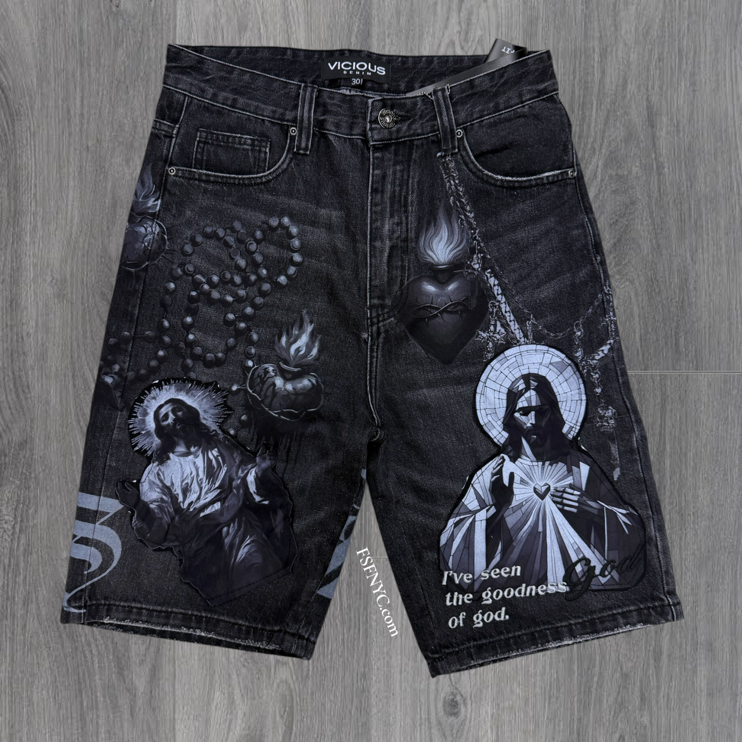Vicious - Goodness Denim shorts -  Black - vc1206