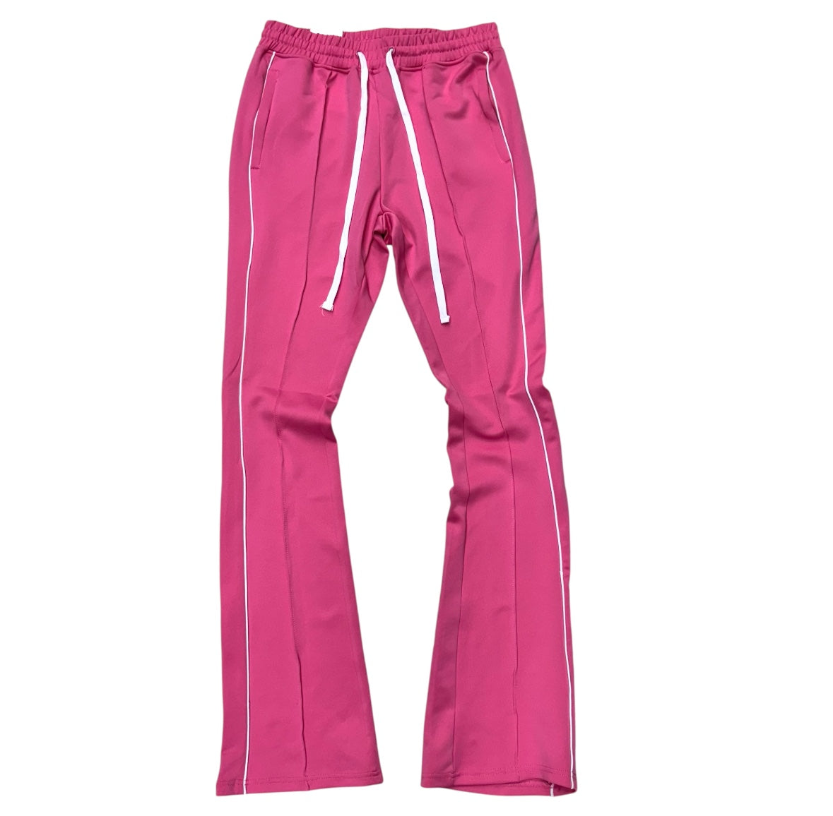 Rebel - Track Stacked Flare Pants  - Pink - 470