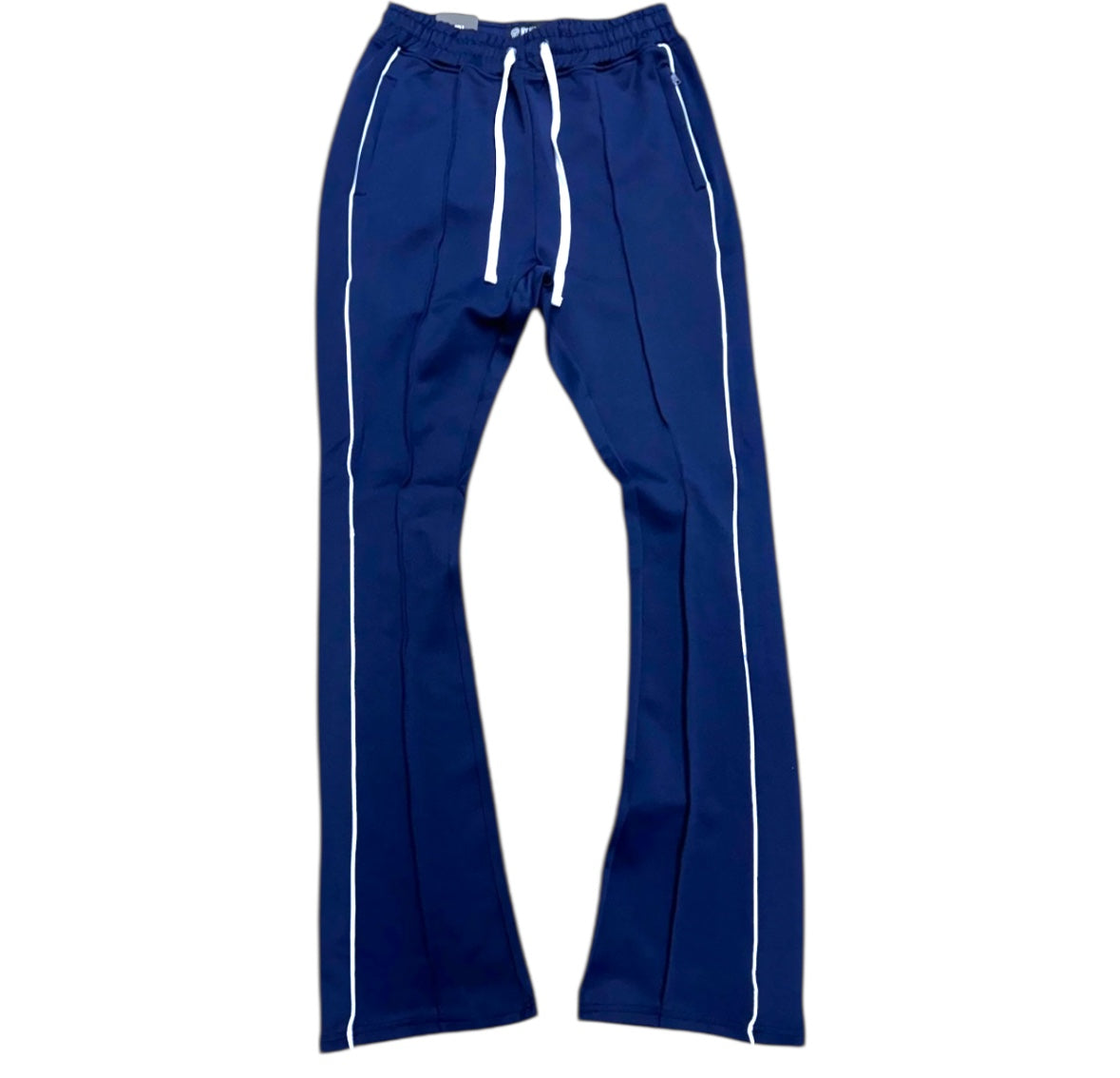 Rebel - Track Stacked Flare Pants  - Navy - 470 570
