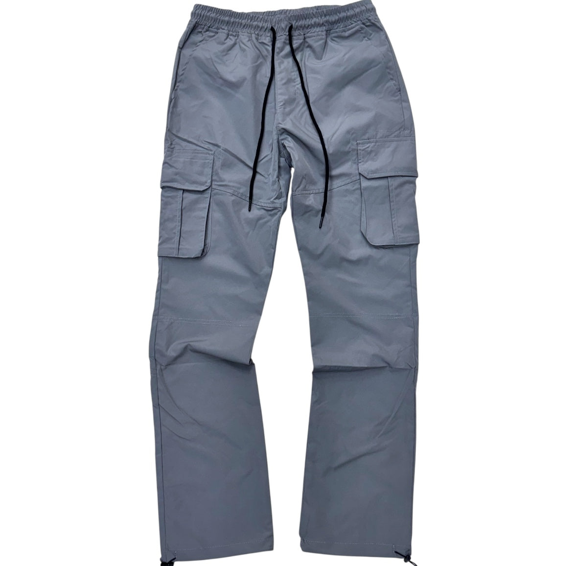 Rebel - Straight Fit Nylon Cargo PANTS - GREY - 421