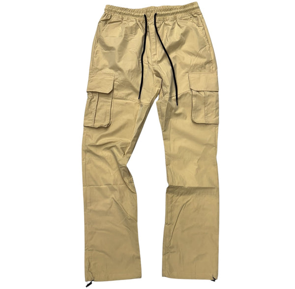 Rebel - Straight Fit NYLON Cargo Pants - KHAKI - 421