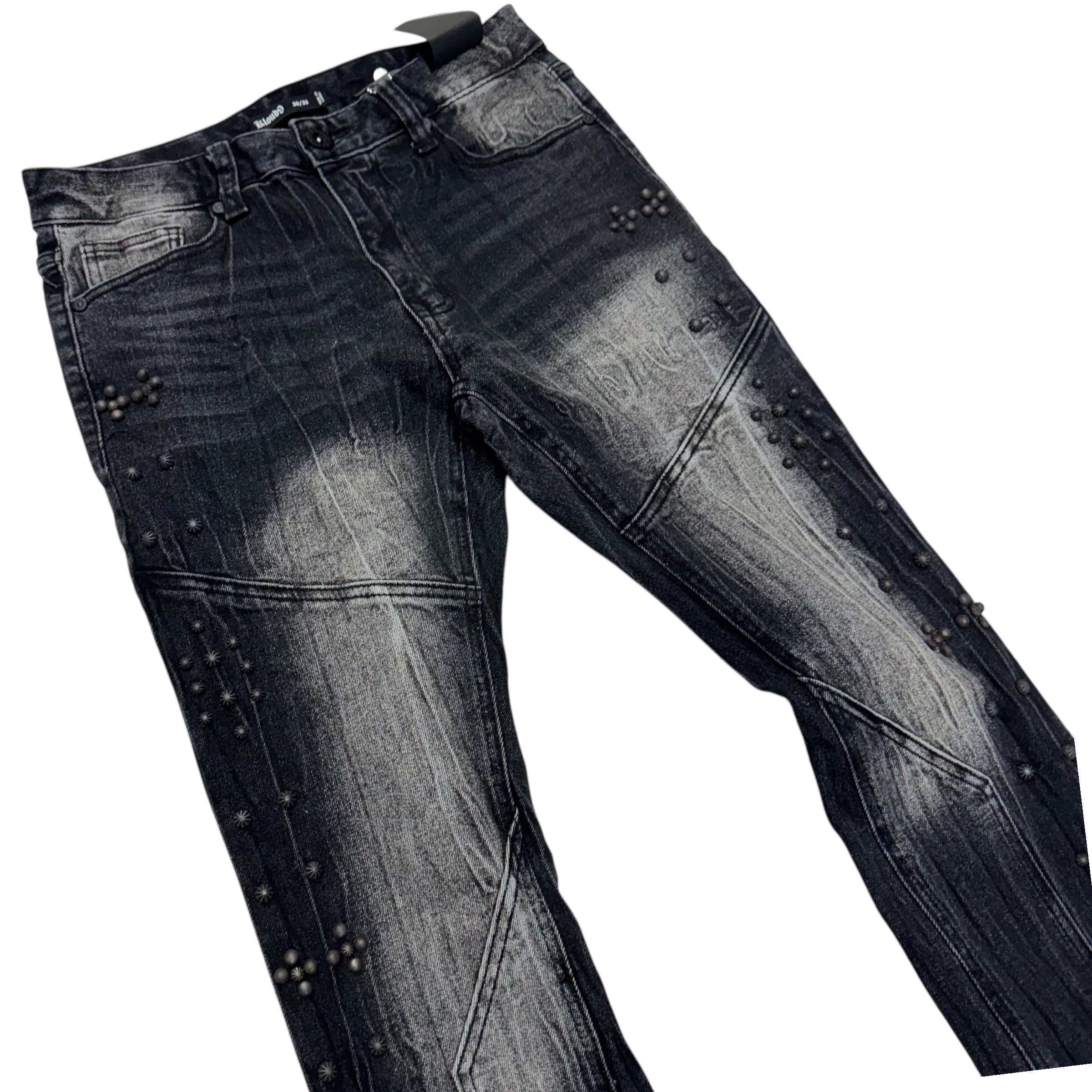 Kloud stacked denim black P24196