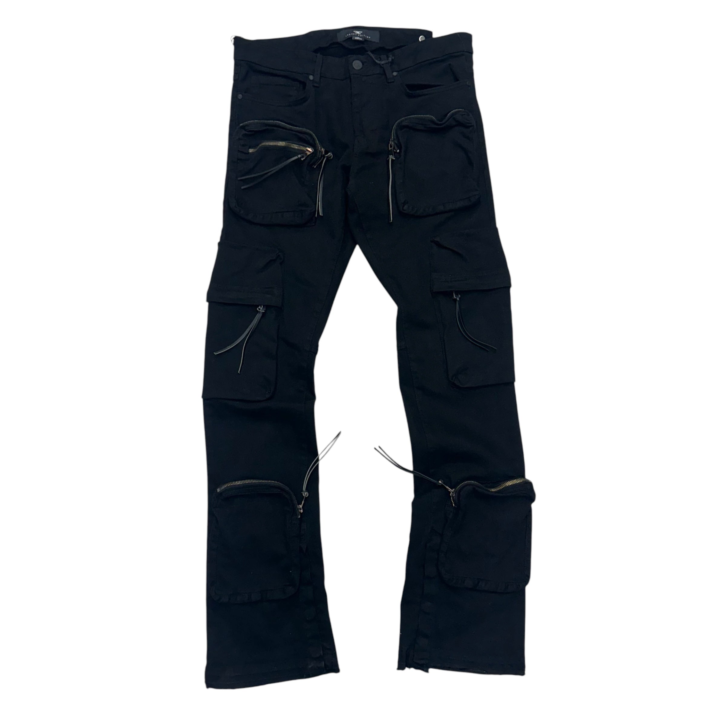 Jc Stacked w cargo 3D pocket 36 inseam Black jtf1278