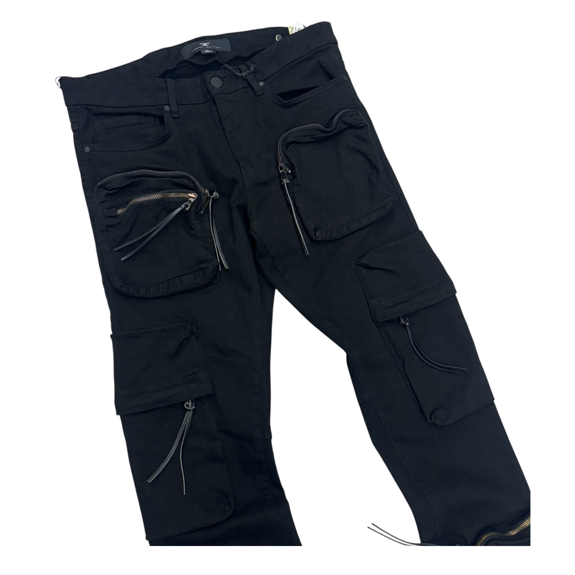 Jc Stacked w cargo 3D pocket 36 inseam Black jtf1278