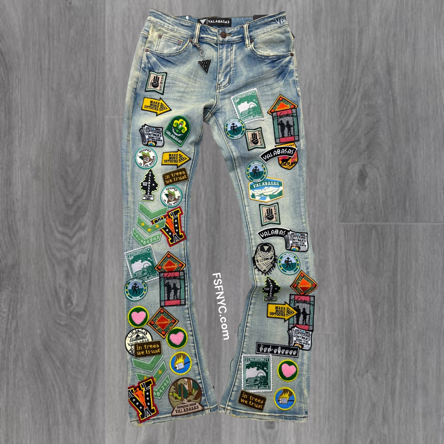 Valabasas- Stacked Axis Patch Denim - Blue - 109