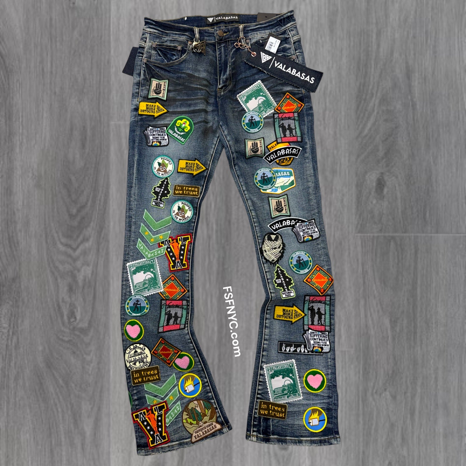 Valabasas- Stacked Axis Patch Denim - Dark Blue - 109