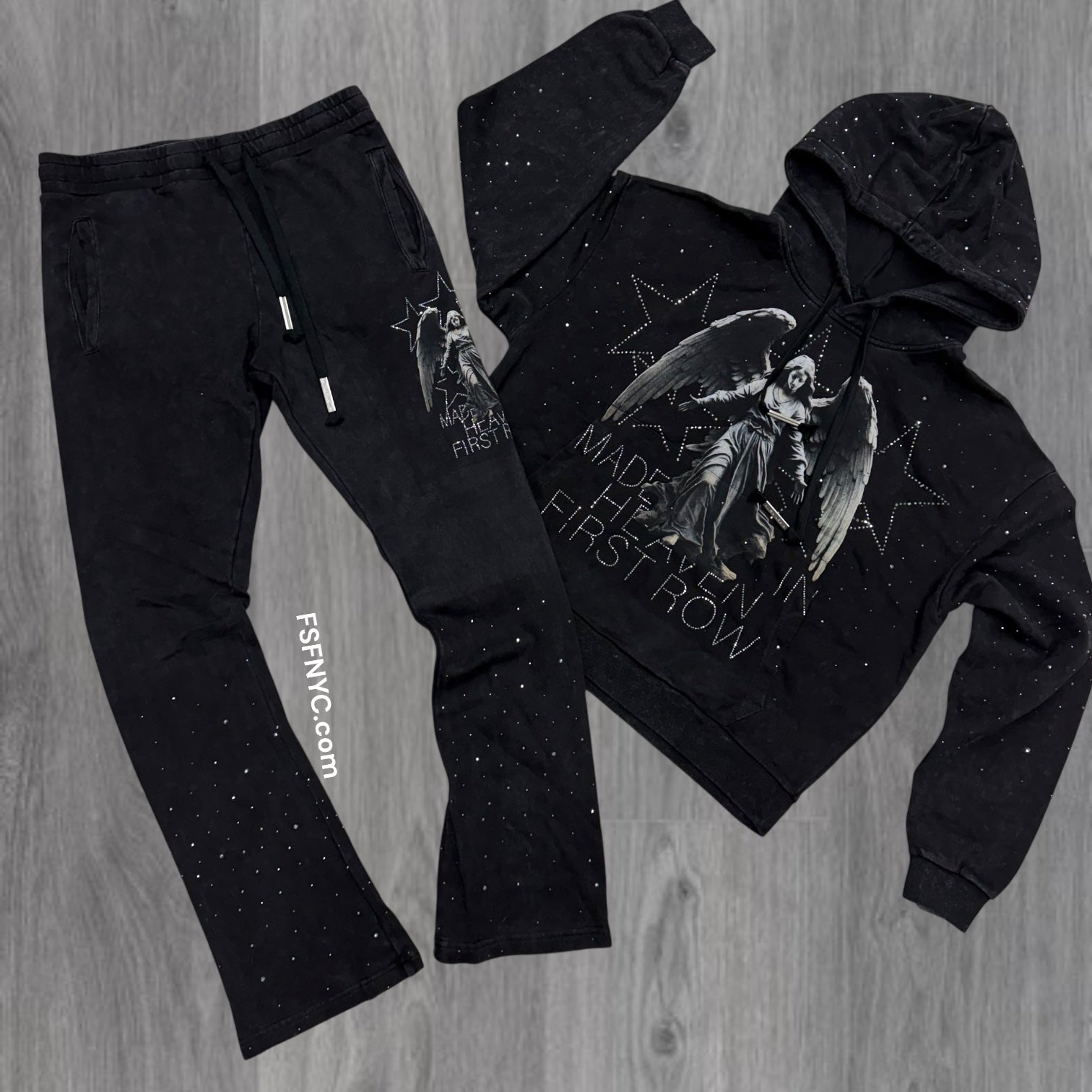 FR - Stacked Rhinestone Heaven Set - Black