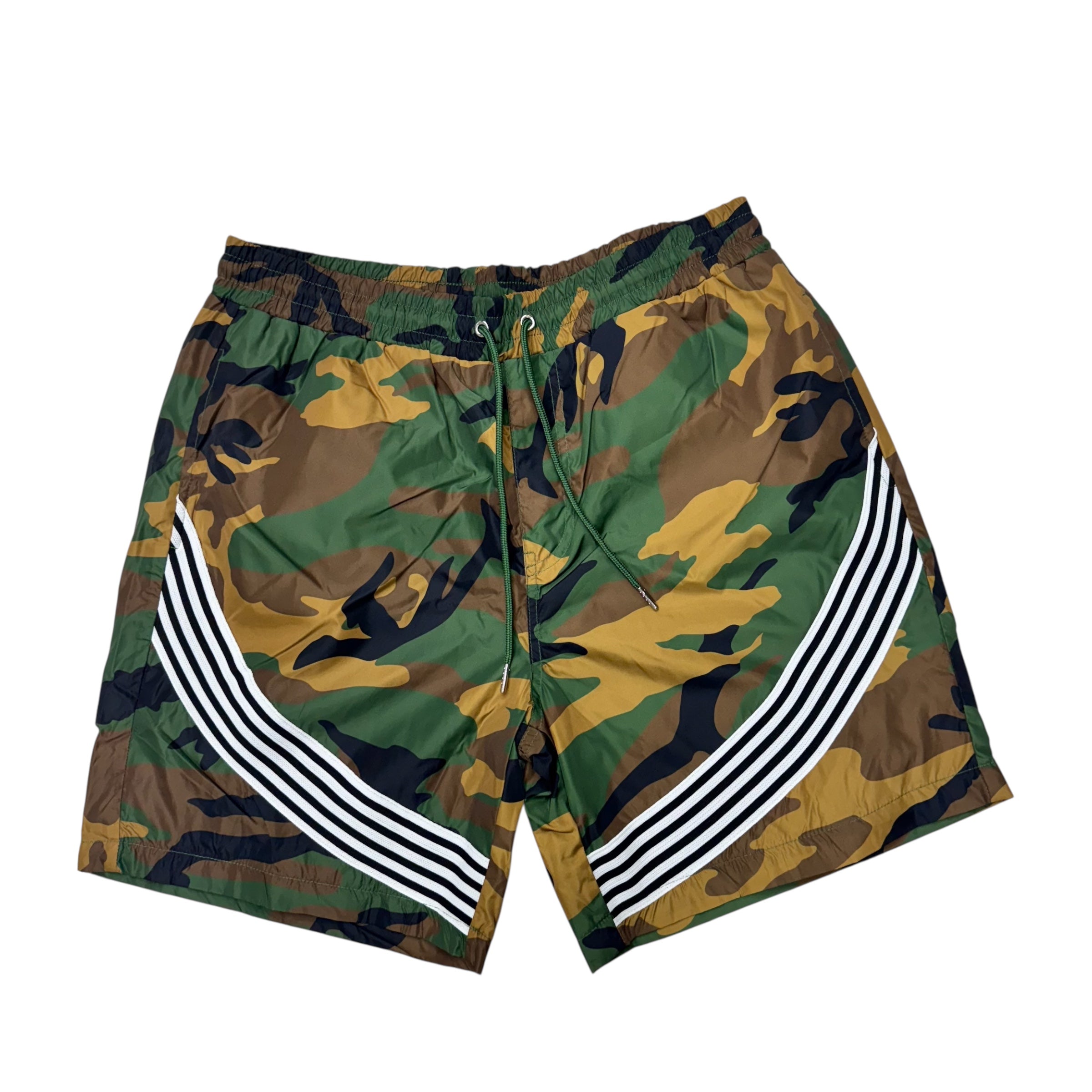 KD Nylon Stripe Shorts Green/Camo 2111s
