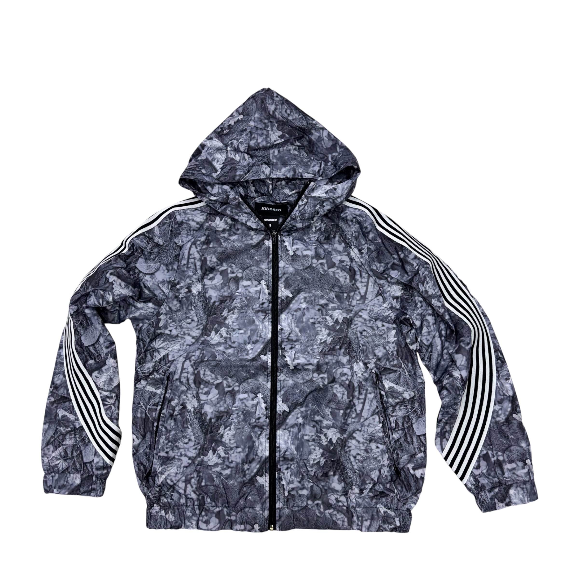 KD Striped Nylon WindBreaker Jacket Grey Camo 2110