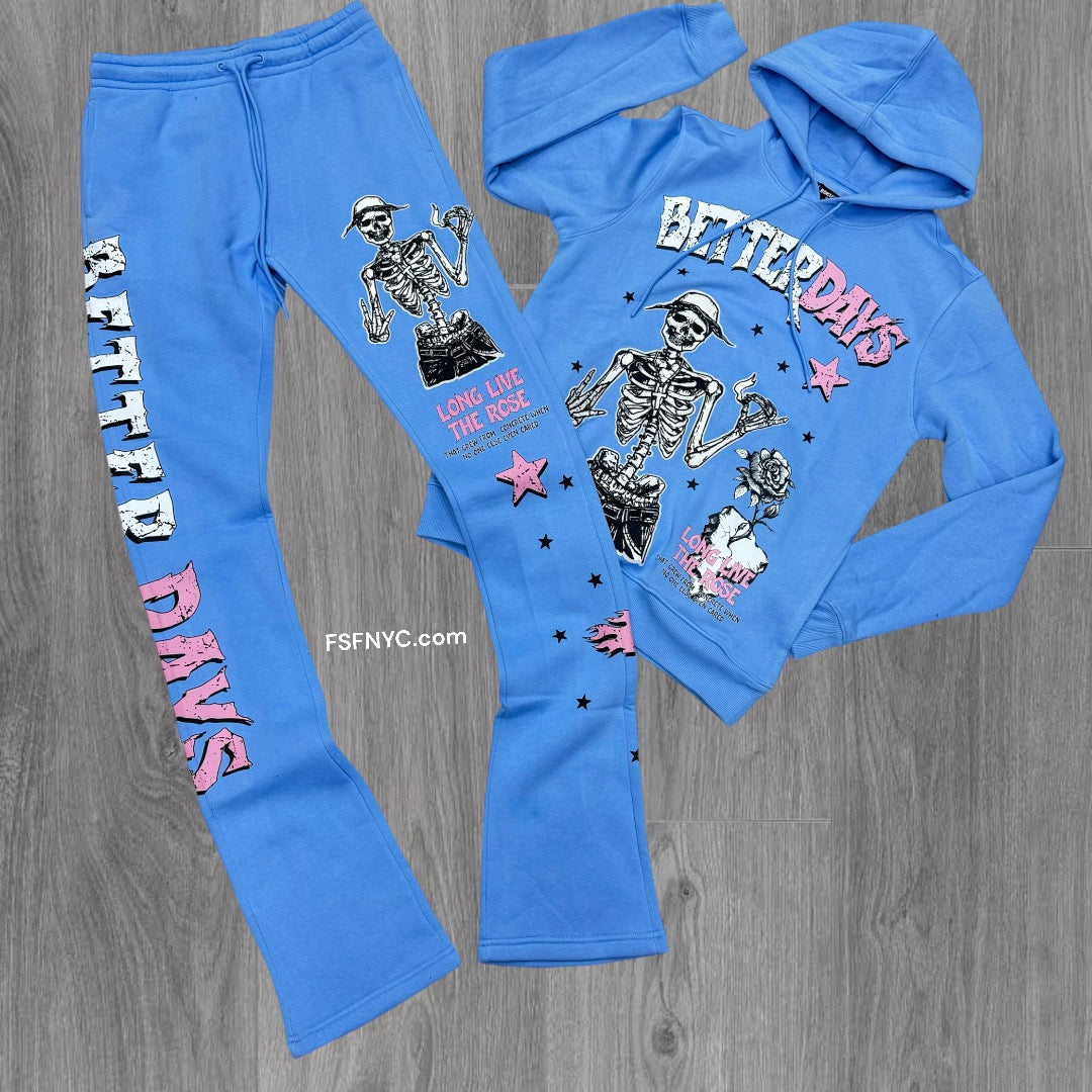 Roku stacked Better Days sweat suit UNC (Go Up 1 Size)