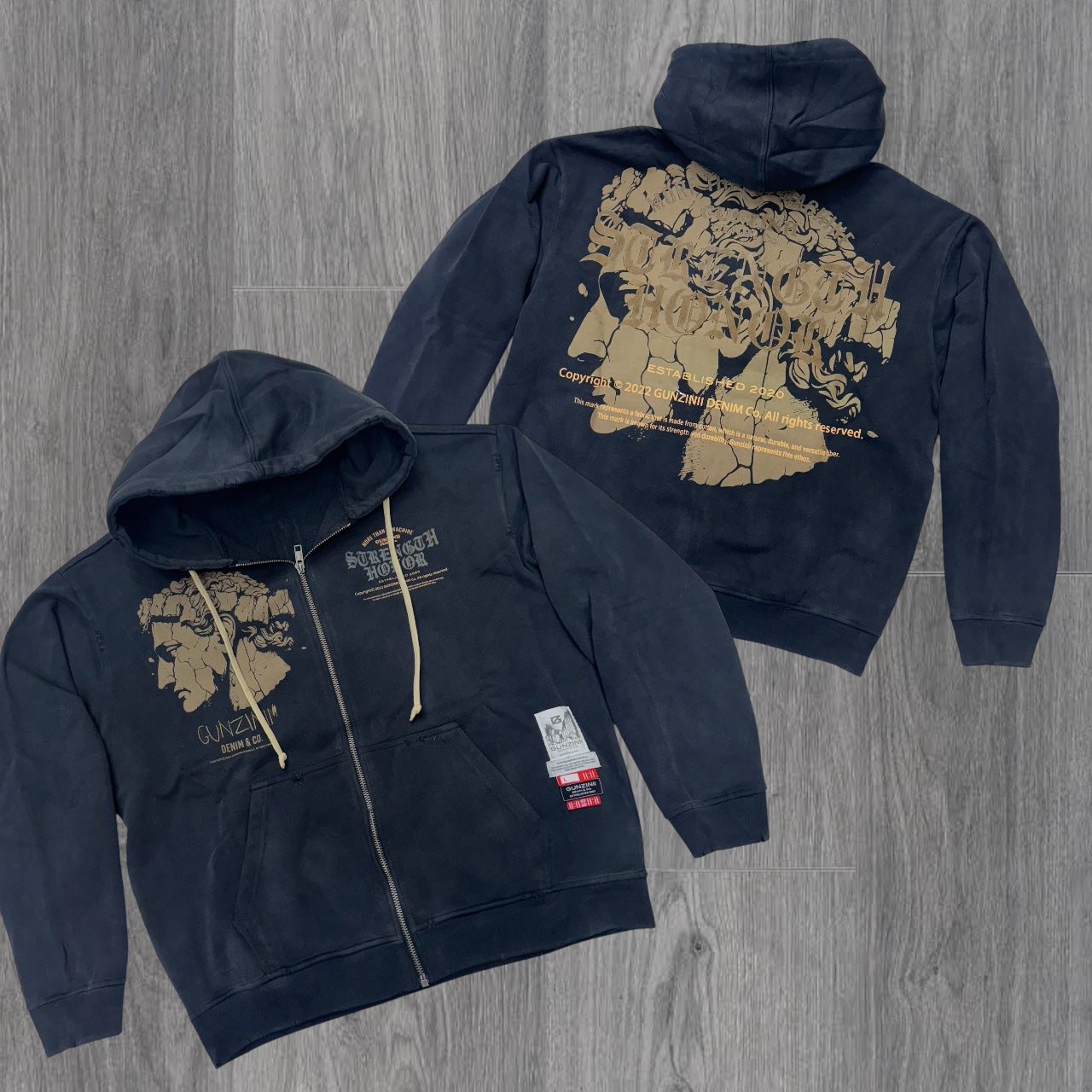 Gunzinii - Zip Hoodie - Black - GZ508