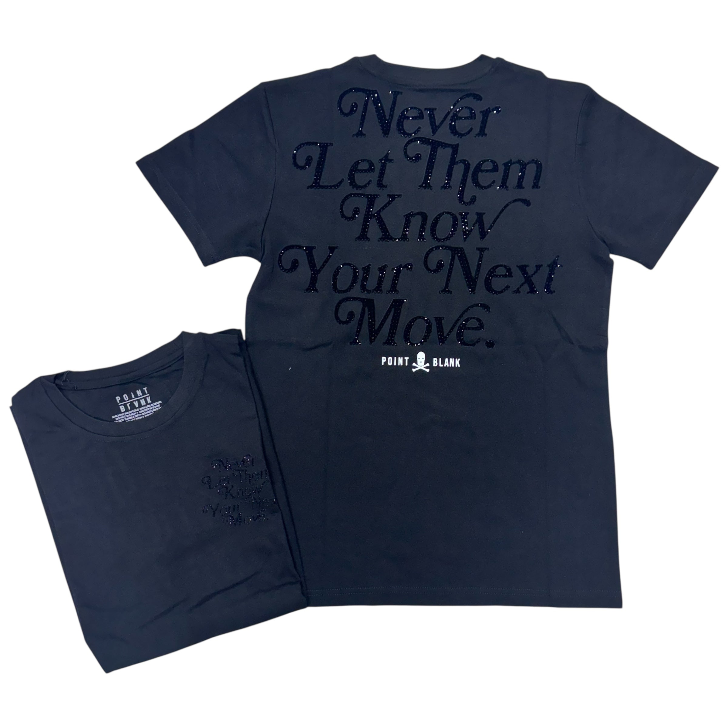 Aks Rhinestone Never Let Them Know Your Next Move Black 14