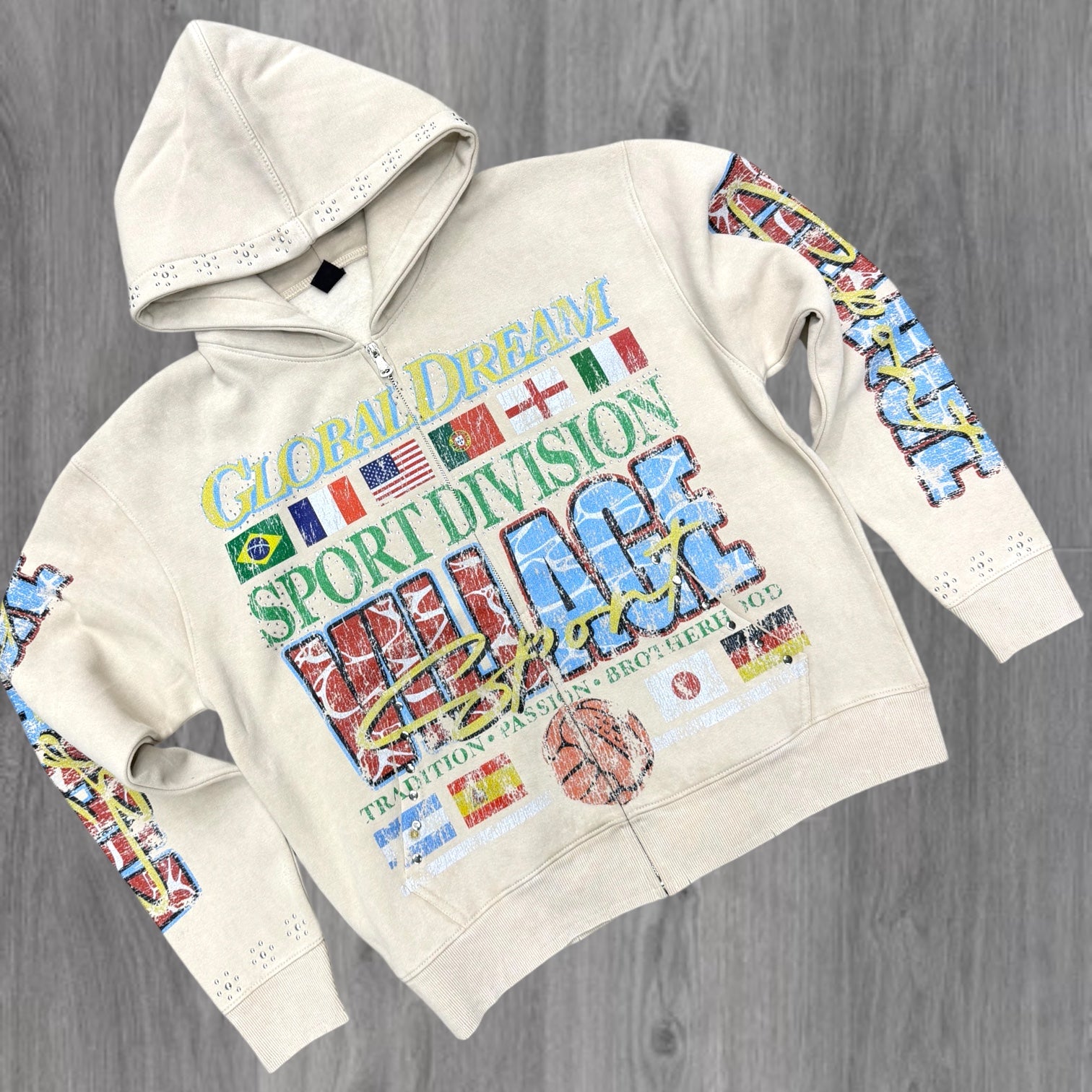 Elite - Global zip Hoodie - Beige - 1092