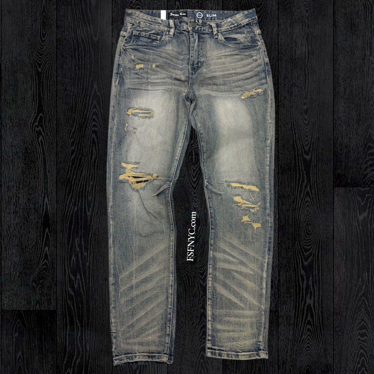 Rise -  Vintage Washed Slim Fit Jeans - Hemsworth Blue - 203
