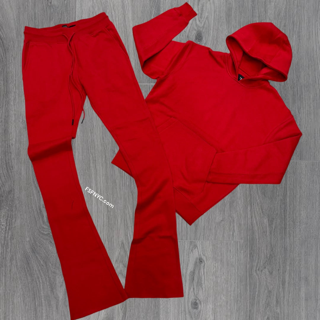 JC Uptown Stacked sweat suit Red 8861 8860