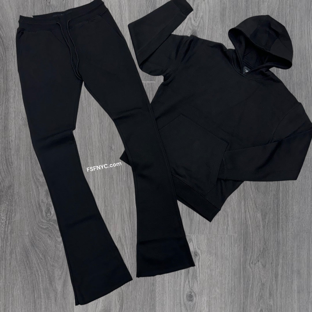 JC Uptown Stacked sweat suit Black 8861 8860