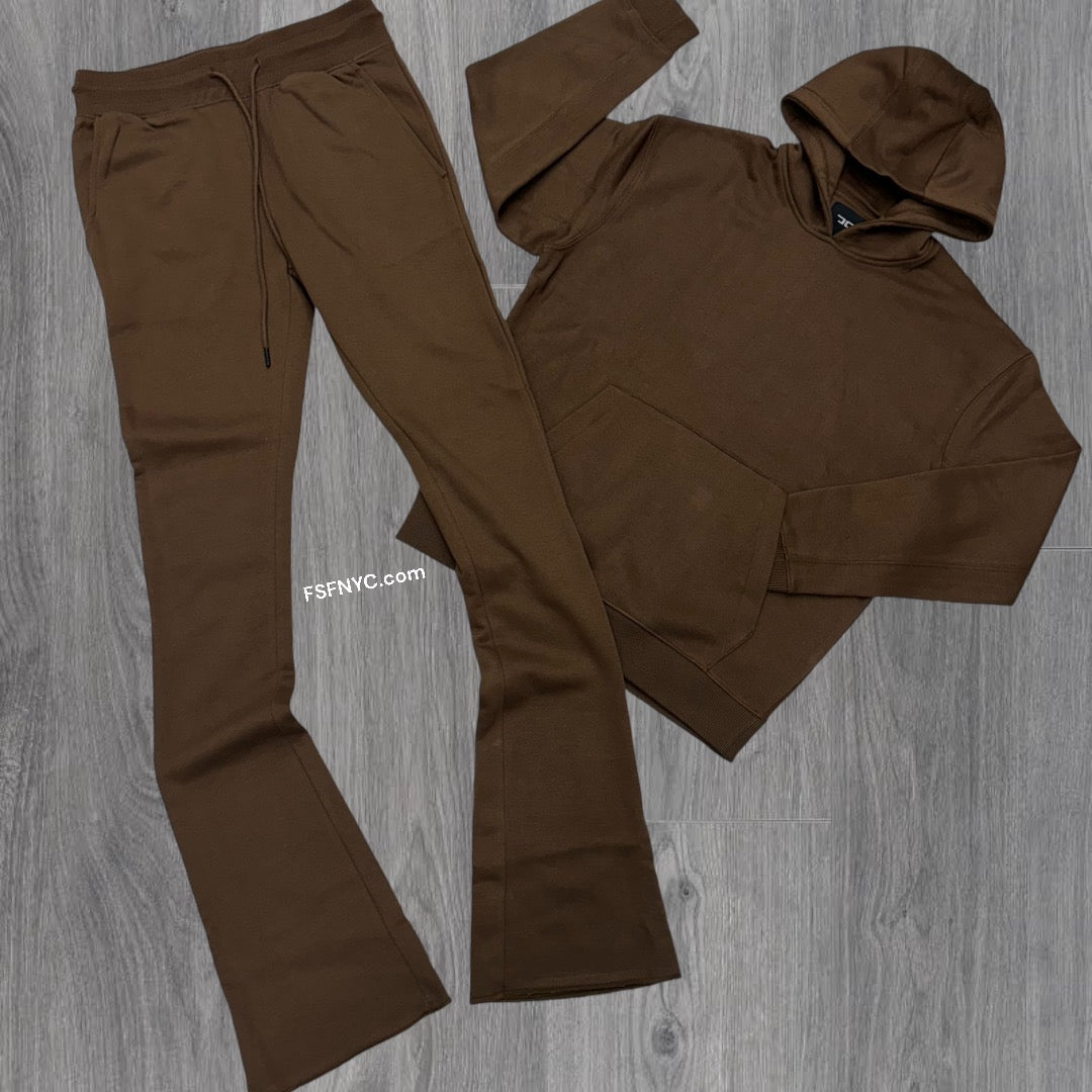 JC Uptown Stacked sweat suit Chocolate 8861 8860