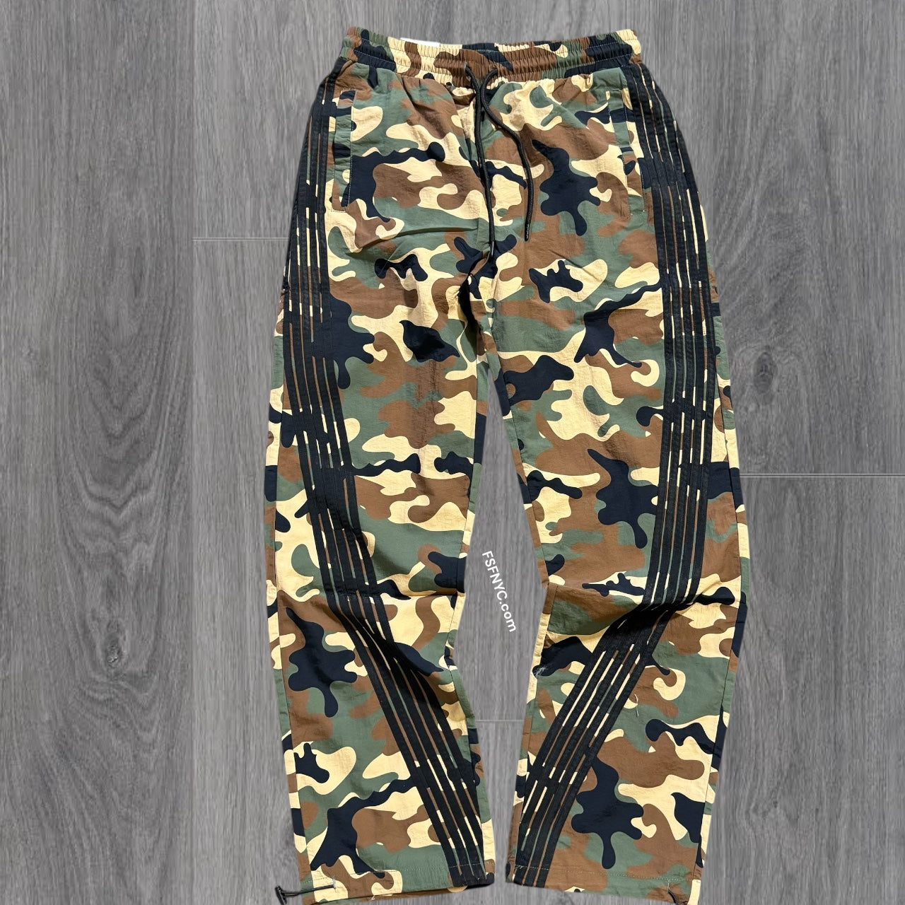Rebel - Stripe Nylon Pants - Woodland - 492