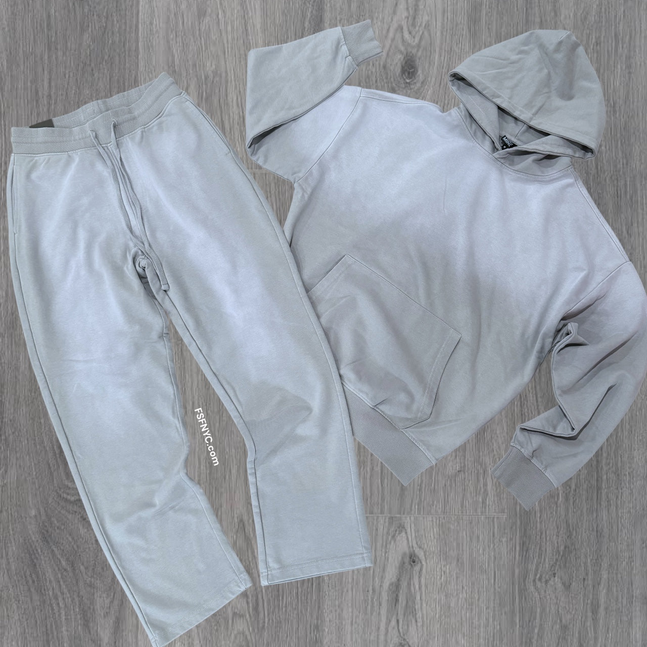 OverSized Fade Sweat Suit - Light Grey  - 885
