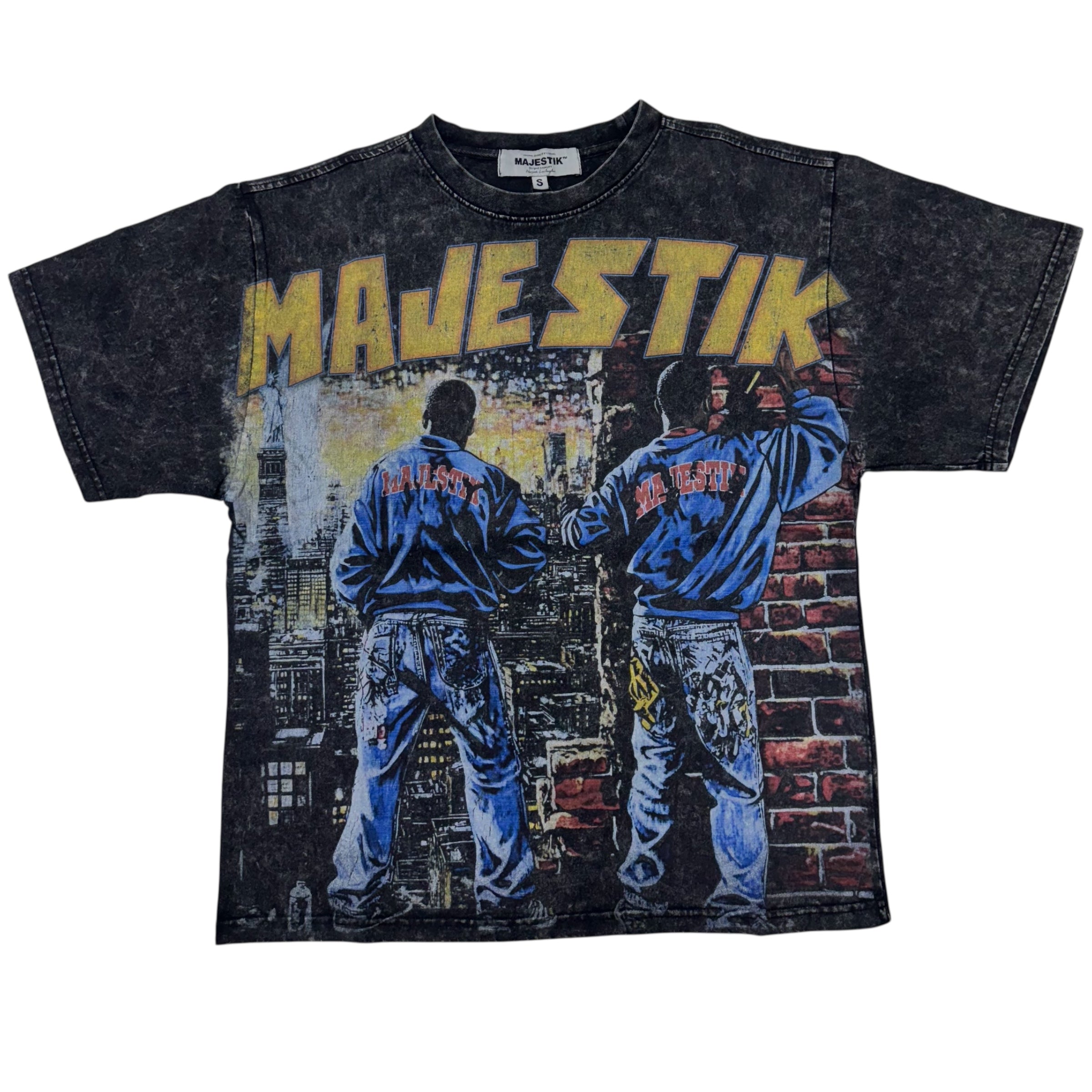 MJSTK Street Artist T-Shirt Black Acid Wash 2541