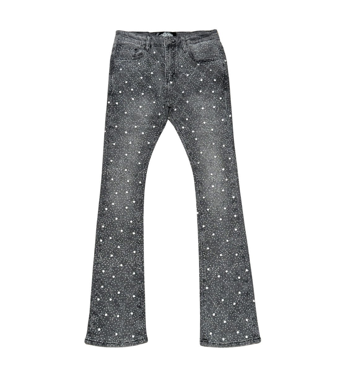 Vicious Stacked Crystal Denim Dark Grey VC510
