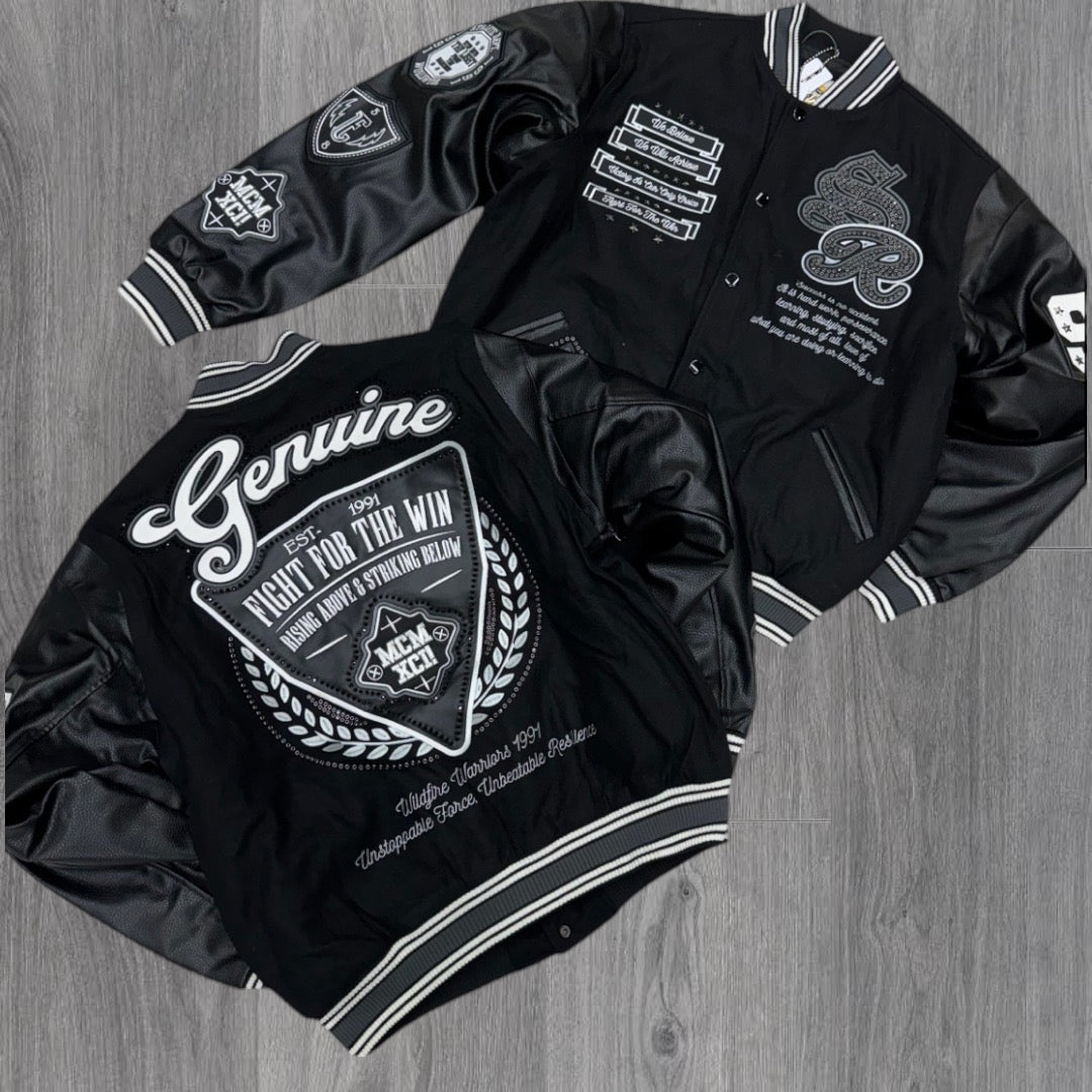 Rise Varsity Studed Jacket Black 24699