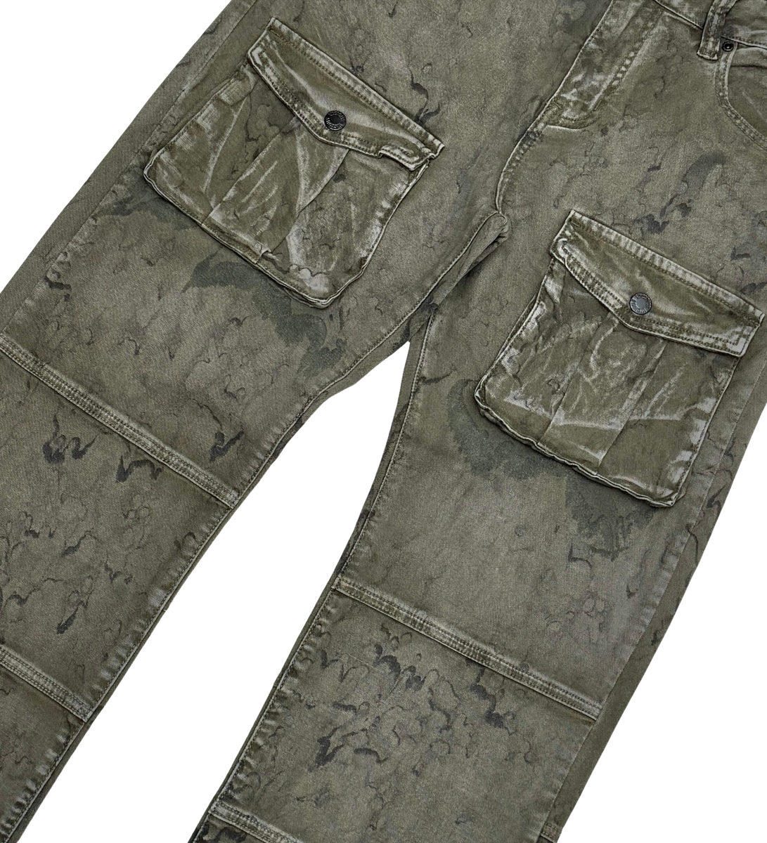 Vicious Straight loose Fit Cargo Denim Olive VC808 M