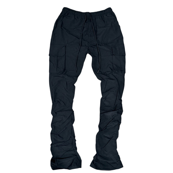 Rebel - Stacked Nylon Cargo Pants (Black) 422 522