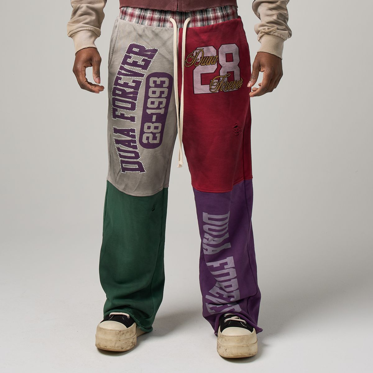 DUAA - Flare Fit Block College sweat Pants -