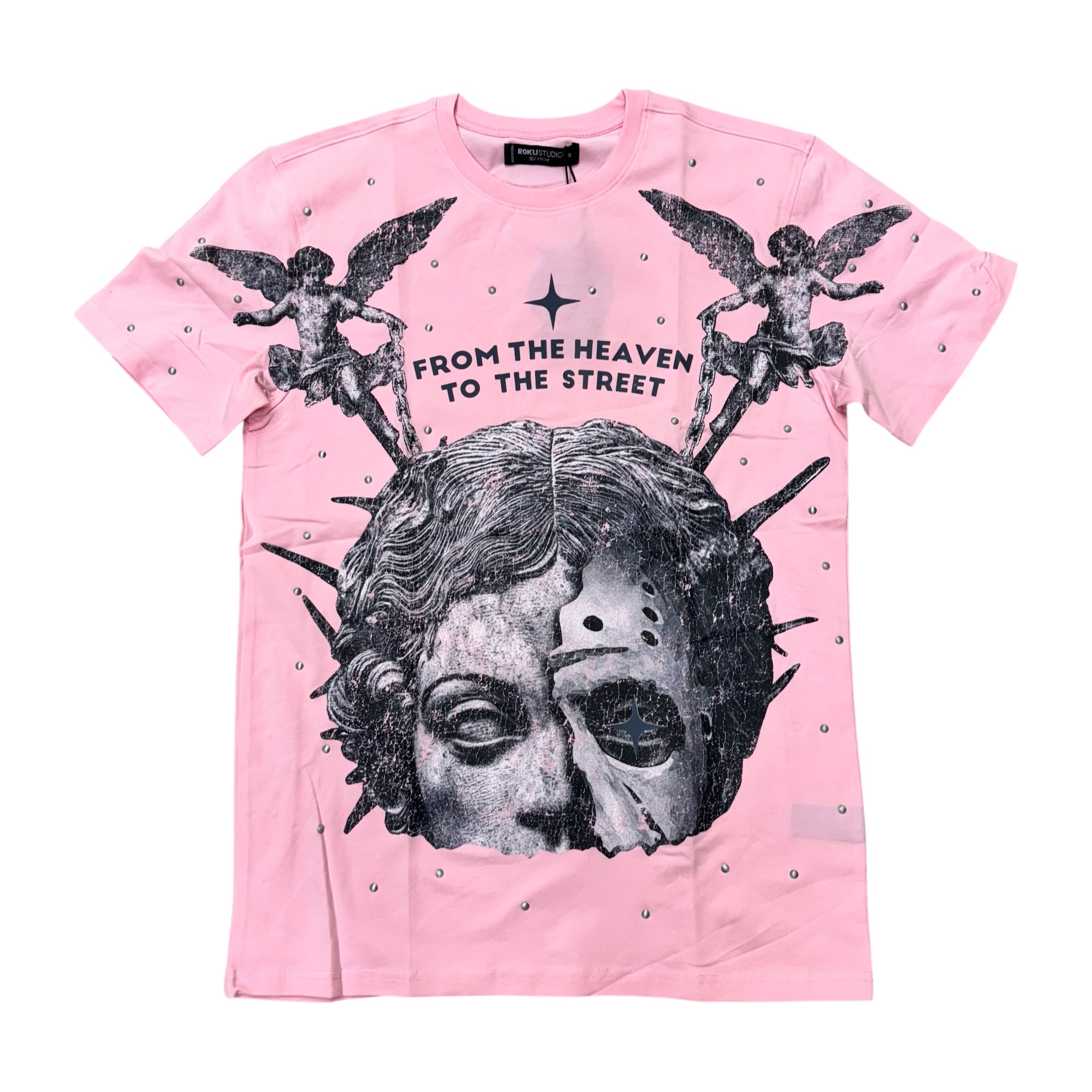 Roku Studded From The Heavens To The Street T-Shirt Pink 1694