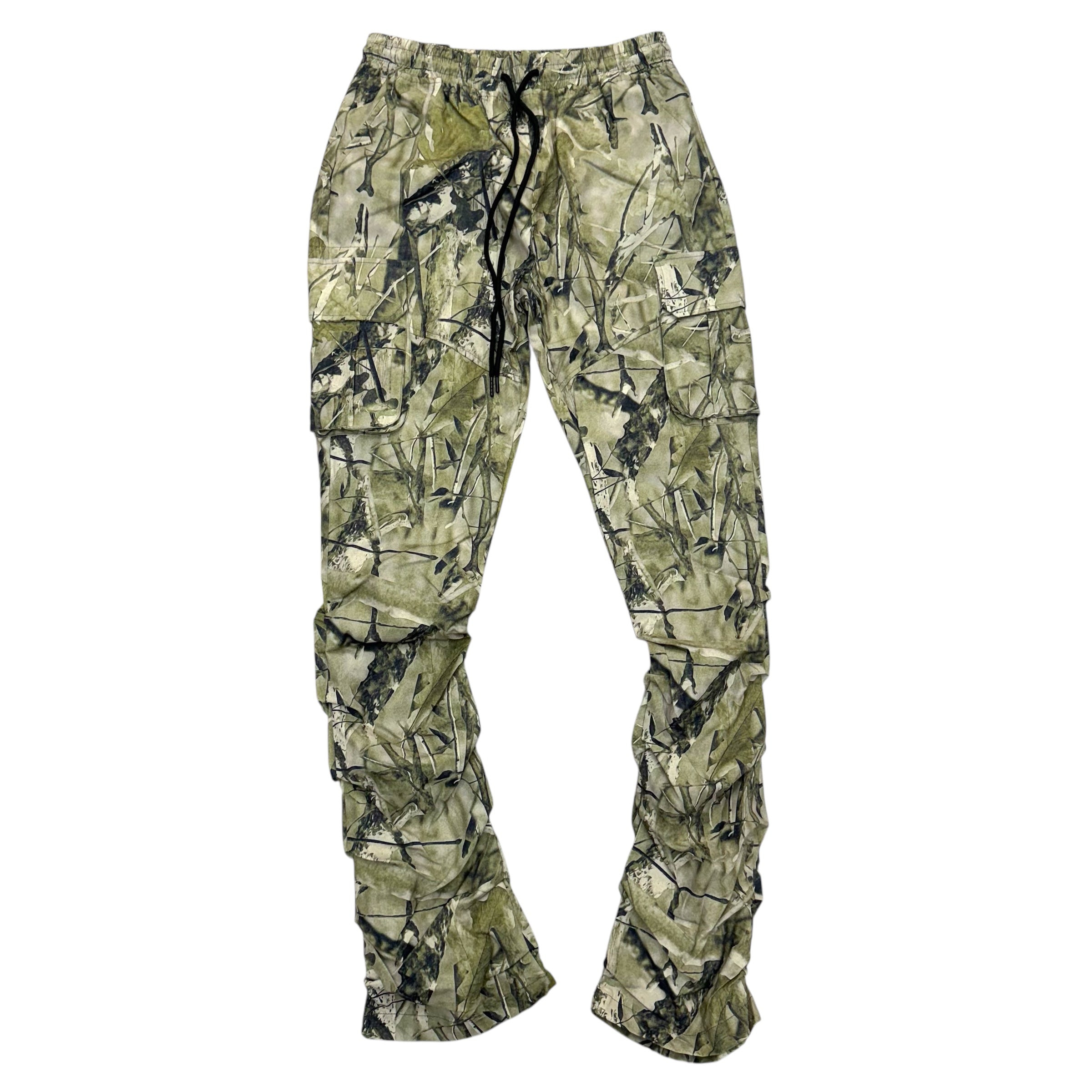 Rebel Stacked Nylon Cargo Pants Sage  Camo 422 472