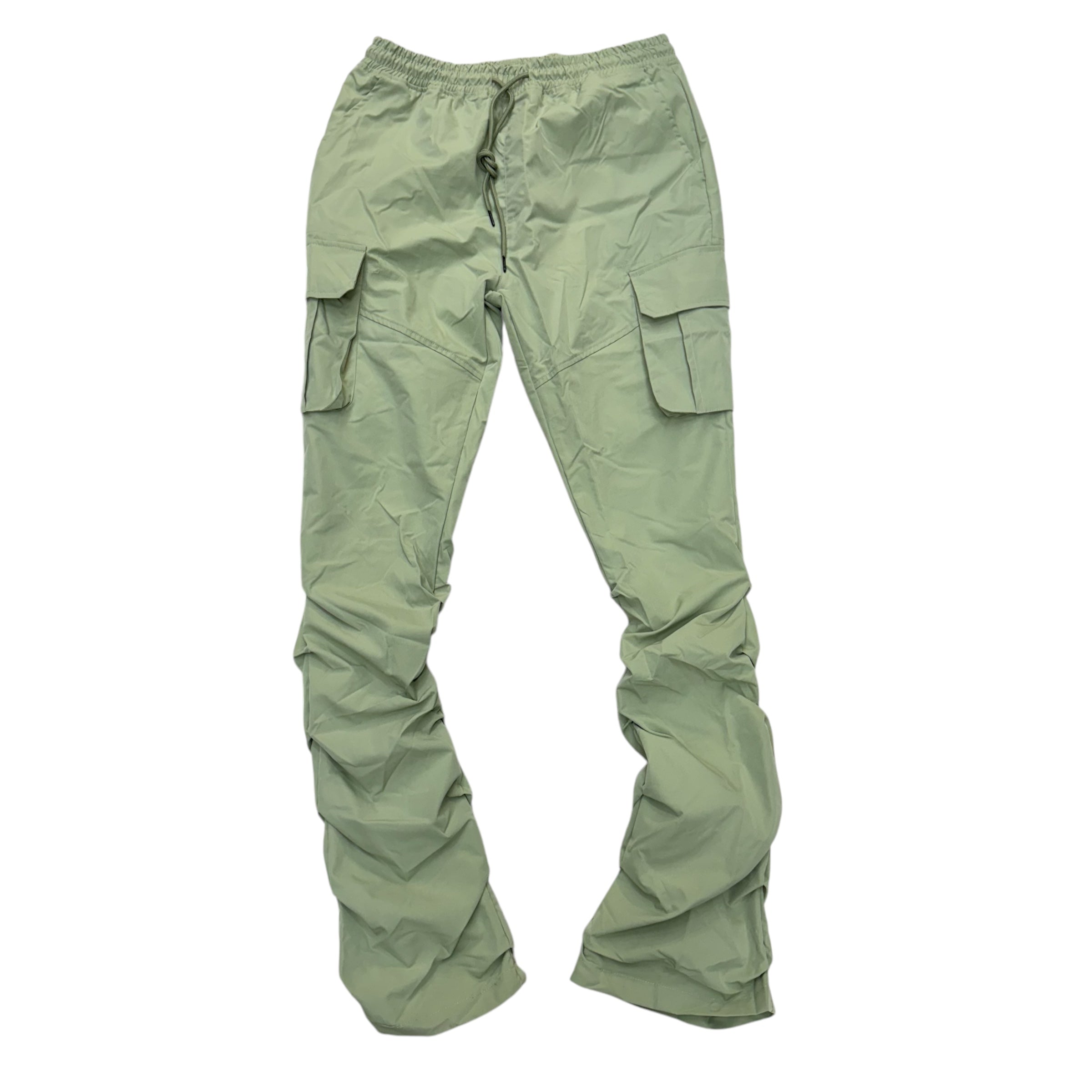 Rebel Stacked Nylon Cargo Pants Sage 422 522