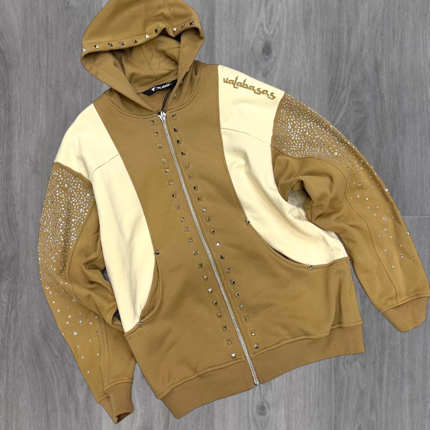 Valabasas - Poncho sweat hoodie - Khaki- 1006 zi