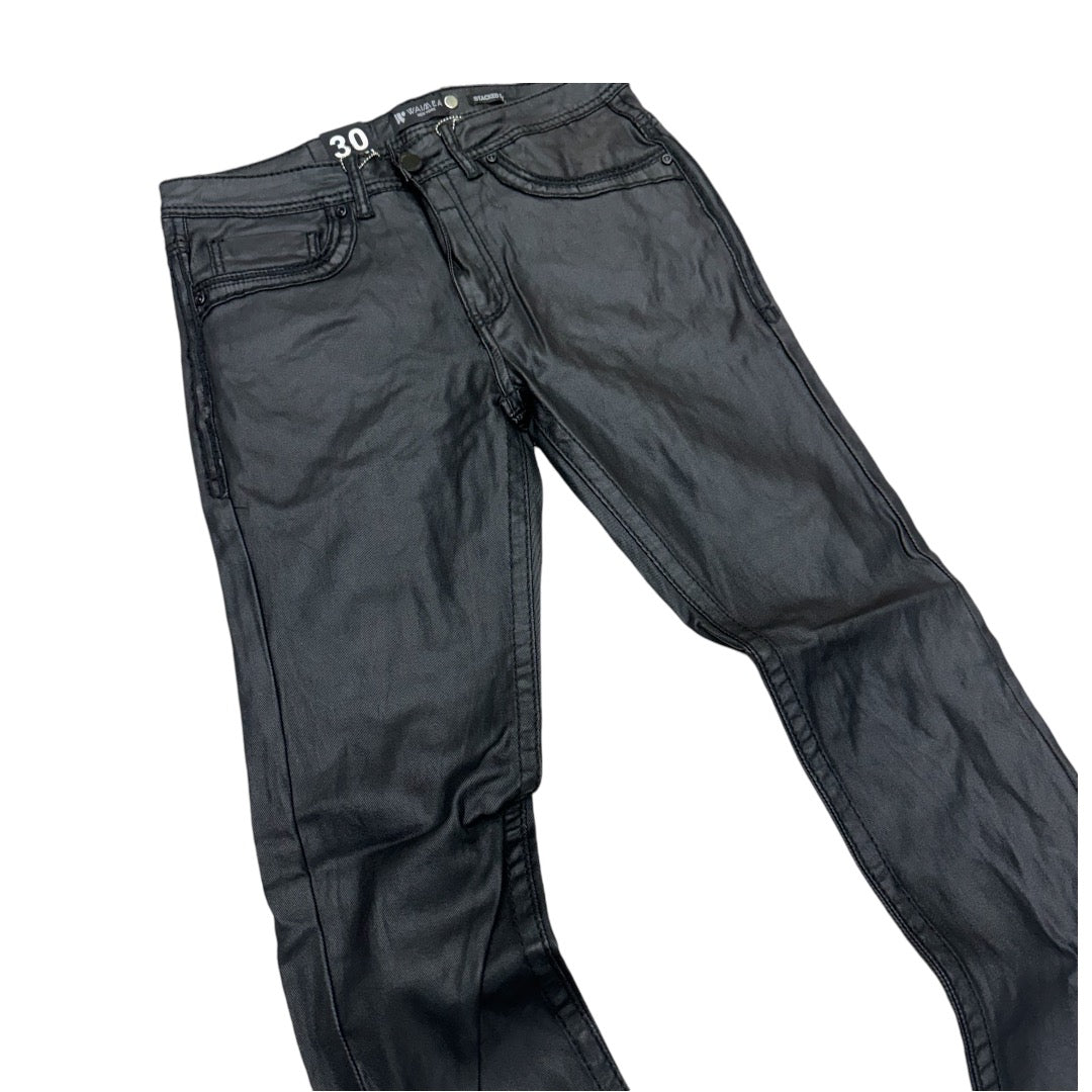 W Stacked Waxed “double stitched” Denim Black m8291T