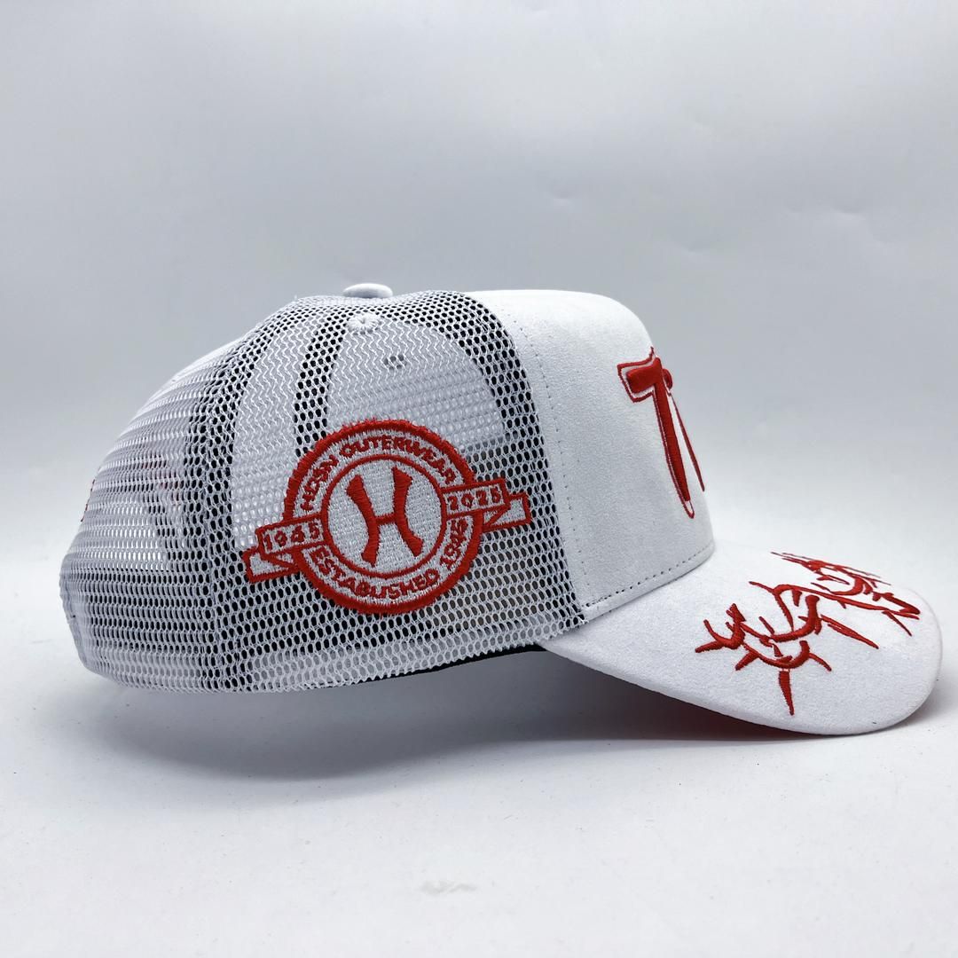 Hudson 777 Trucker Hat SnapBack Red/White