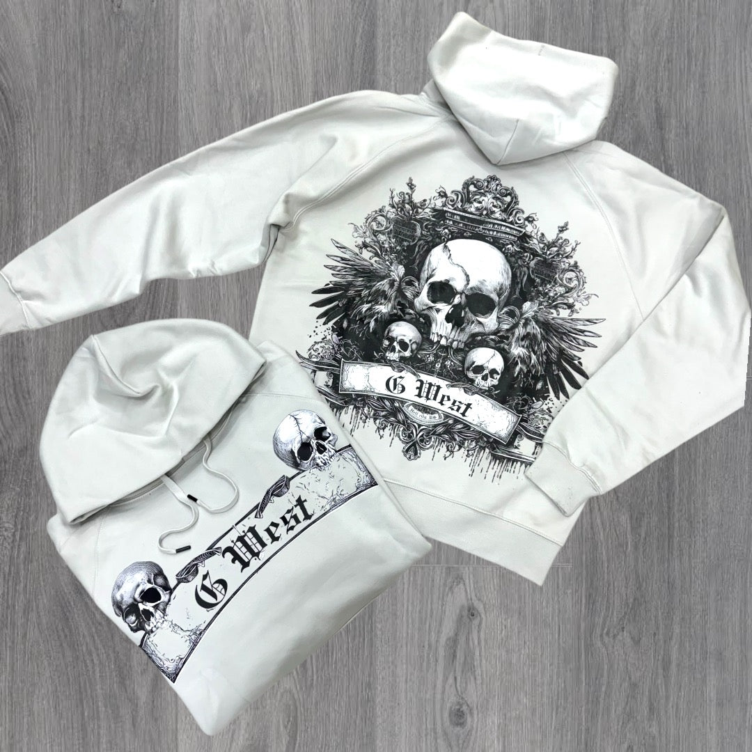 City Life Skull Hoodie Grey 9156