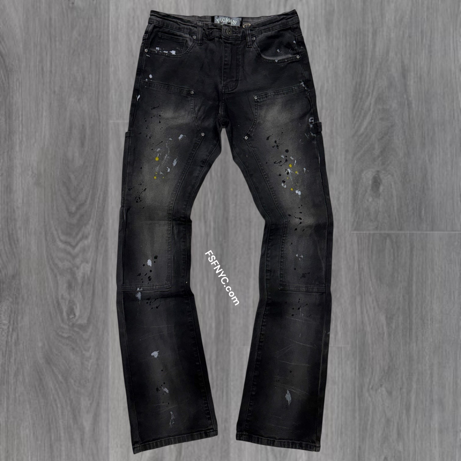 Vicious -  Carpenter Splash Flare Denim   - Grey - VC777