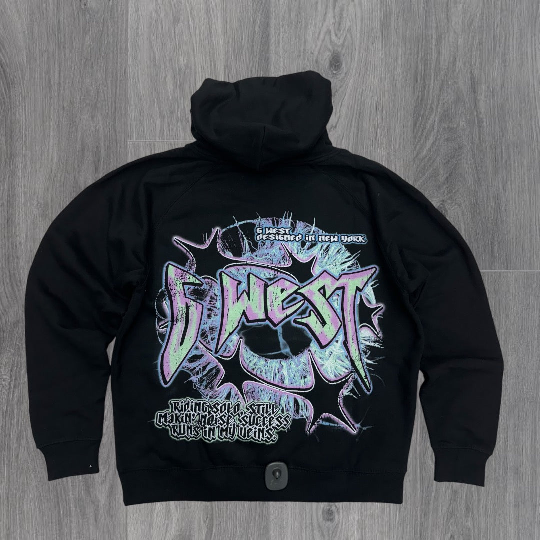 Riding Solo Heavy Weight Hoodie Black