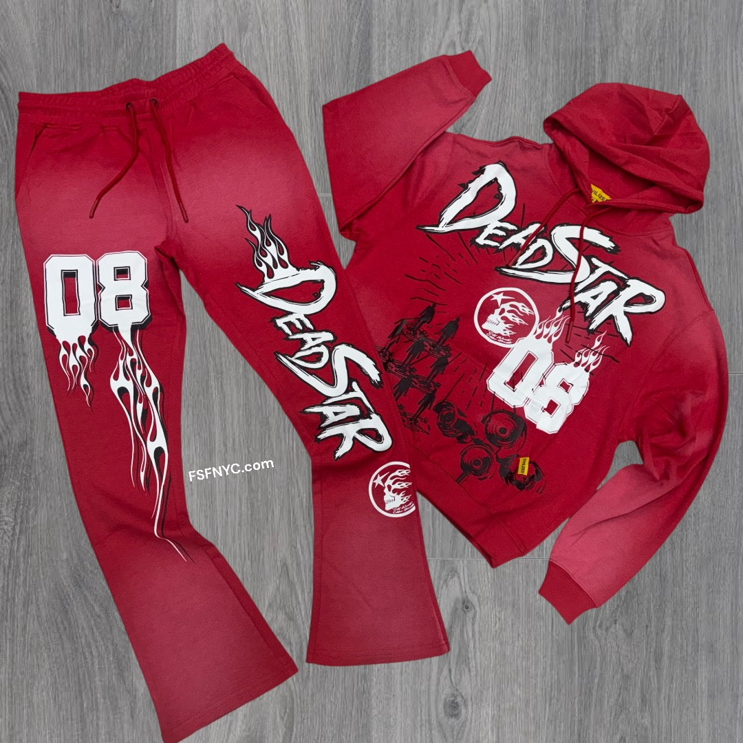 Civil Stacked Road To Paradise Sweat Suit Red 6114 6113