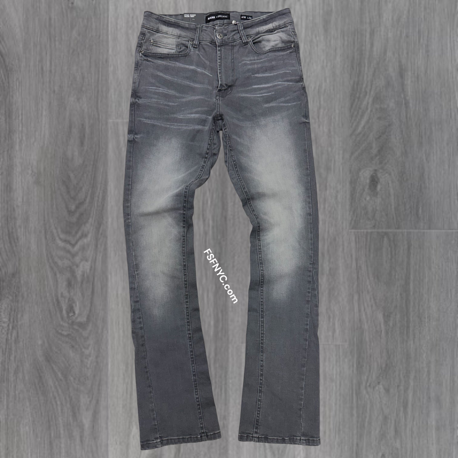 NARR - Stacked Fit Plain Denim - Grey - 80445