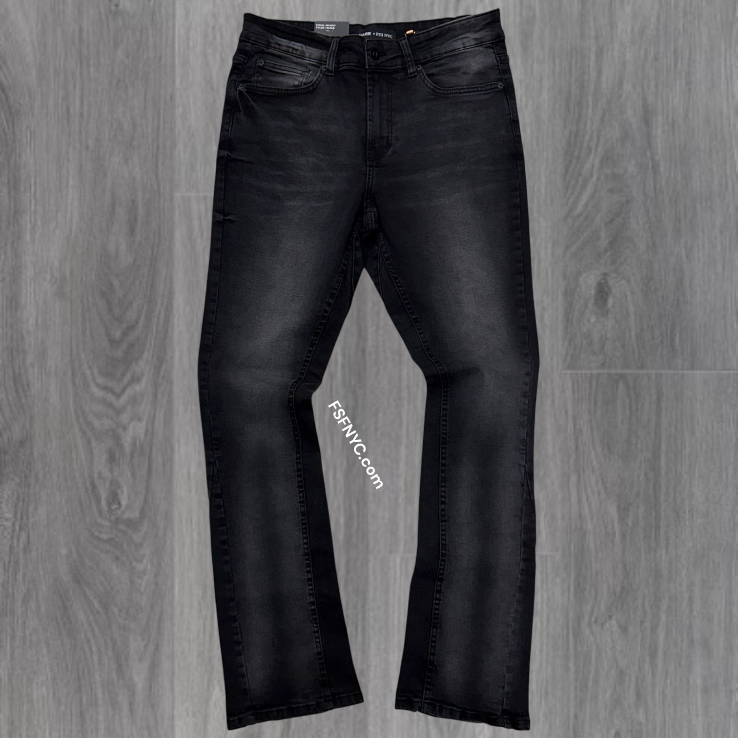 NARR - Stacked Fit Plain Denim - Black - 80445