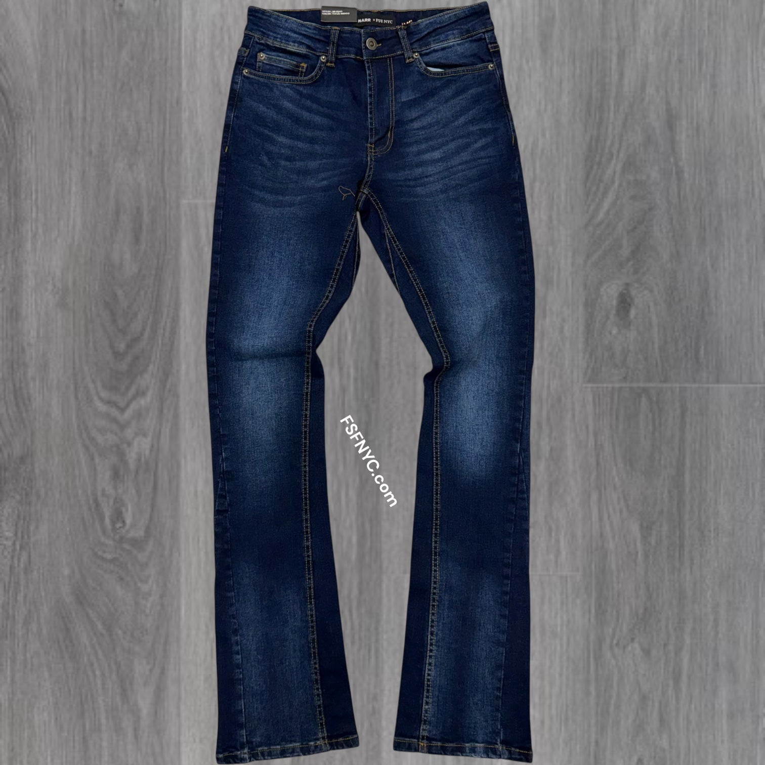 NARR - Stacked Fit Plain Denim - Stud Indigo - 80445