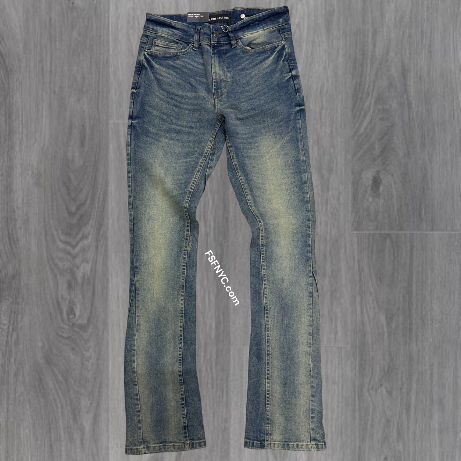 NARR - Stacked Fit Plain Denim - Light Teal - 80445